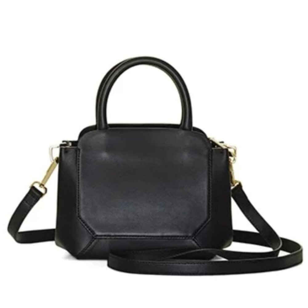 Aritzia Black Leather Crossbody Satchel